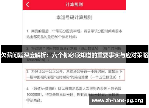 欠薪问题深度解析:六个你必须知道的重要事实与应对策略 欠薪问题深度解析:六个你必须知道的重要事实与应对策略