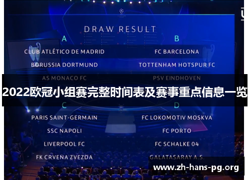 2022欧冠小组赛完整时间表及赛事重点信息一览 2022欧冠小组赛完整时间表及赛事重点信息一览